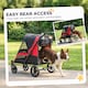 image 5 of PawHut Foldable Pet Stroller for Medium Dogs, Red/Black