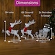image 7 of Neo 240 LED Christmas Sleigh Reindeer Outdoor Decoration Warm Bright White Mixed Light Effects Timer 65cm Reindeers Weatherproof Frame 6 Ground Hooks Included