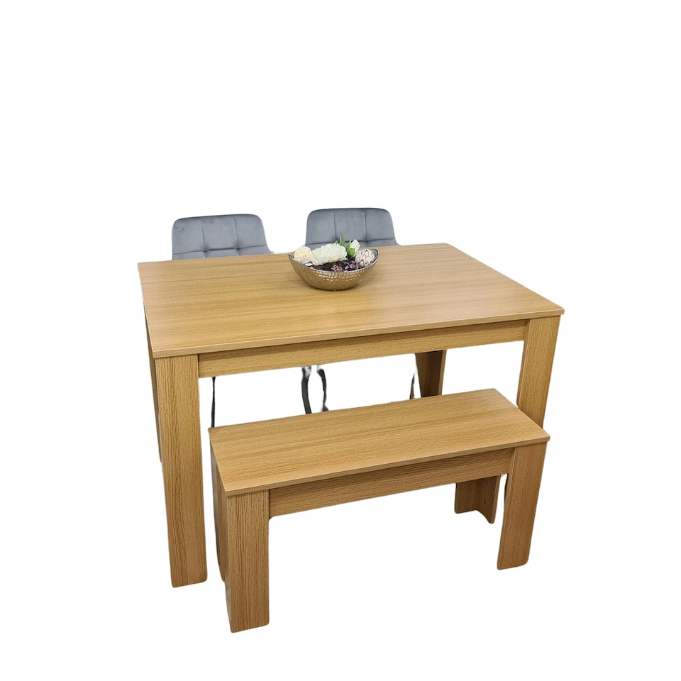image 1 of Dining Table Set with 2 Chairs Dining Room and Kitchen table set of 2, and Benches Grey