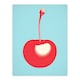 image 3 of Simple Cherry Risograph Kitchen Minimalist Black Framed Wall Art Print A4