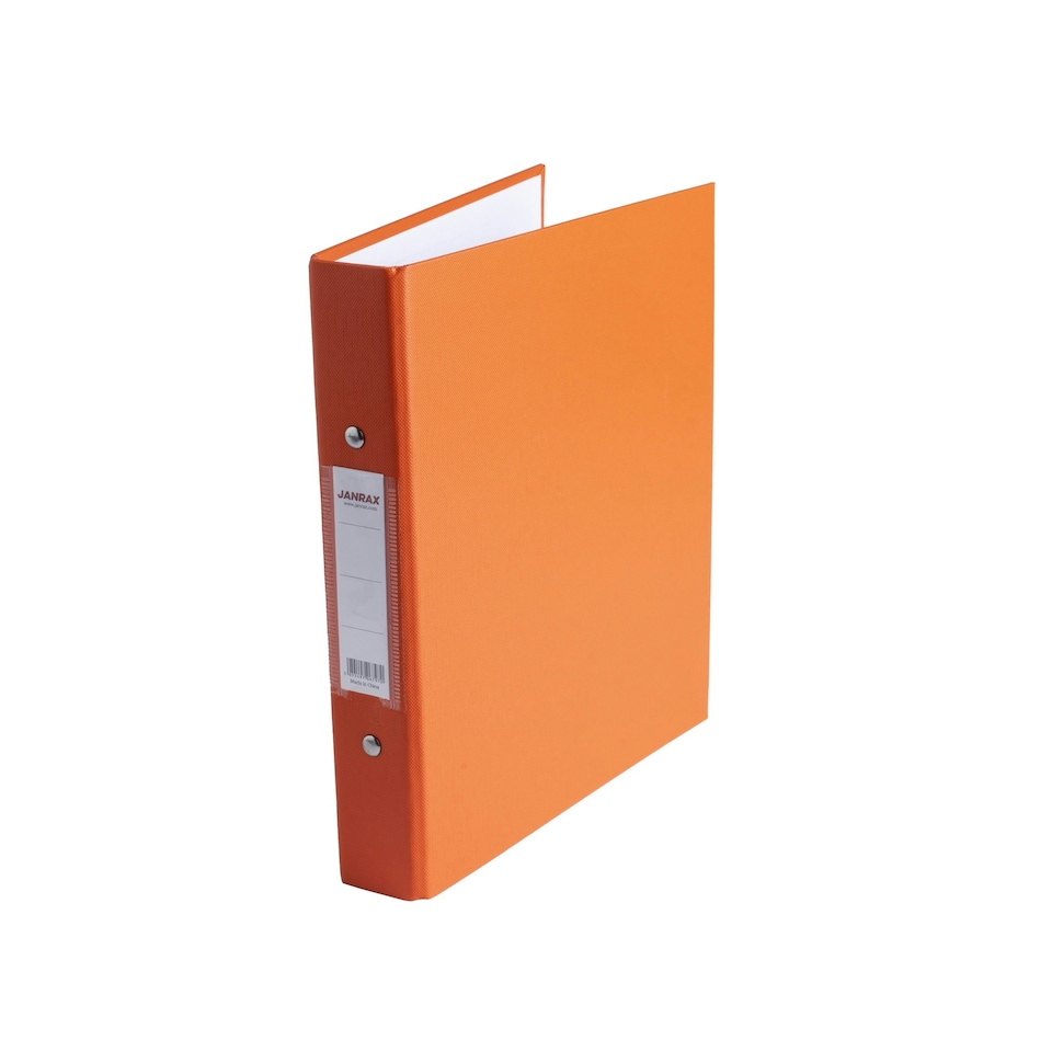 image 1 of A5 Orange Paper Over Board Ring Binder by Janrax