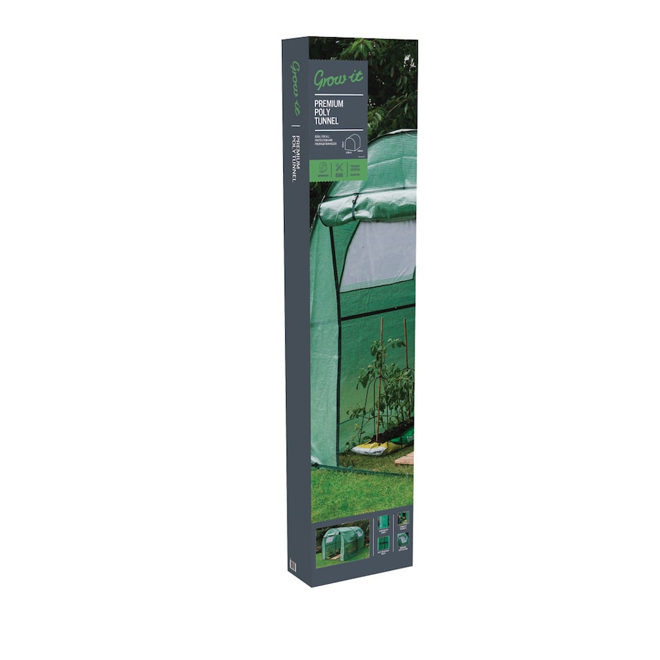 image 1 of Grow It Polytunnel Supreme with UV-Treated Cover and Rust-Resistant Steel Frame | Green | 1 x Polytunnel