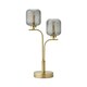 image 4 of ValueLights Amelie Gold Stem 2 Way Ribbed Glass Lamp Table Light with LED Bulbs
