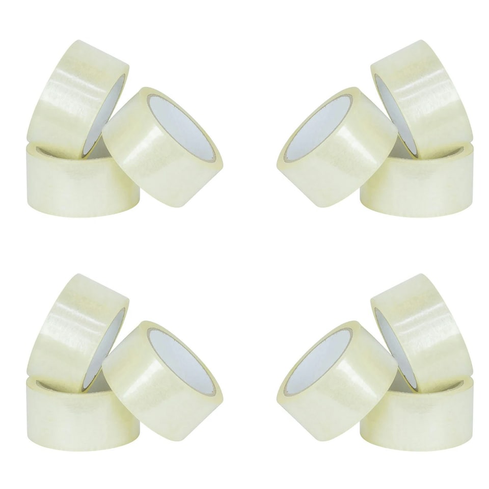 image 1 of 36 Rolls of Clear Low Noise Tape 50mm X 66m Strong Sticky Packaging Parcel Tapes
