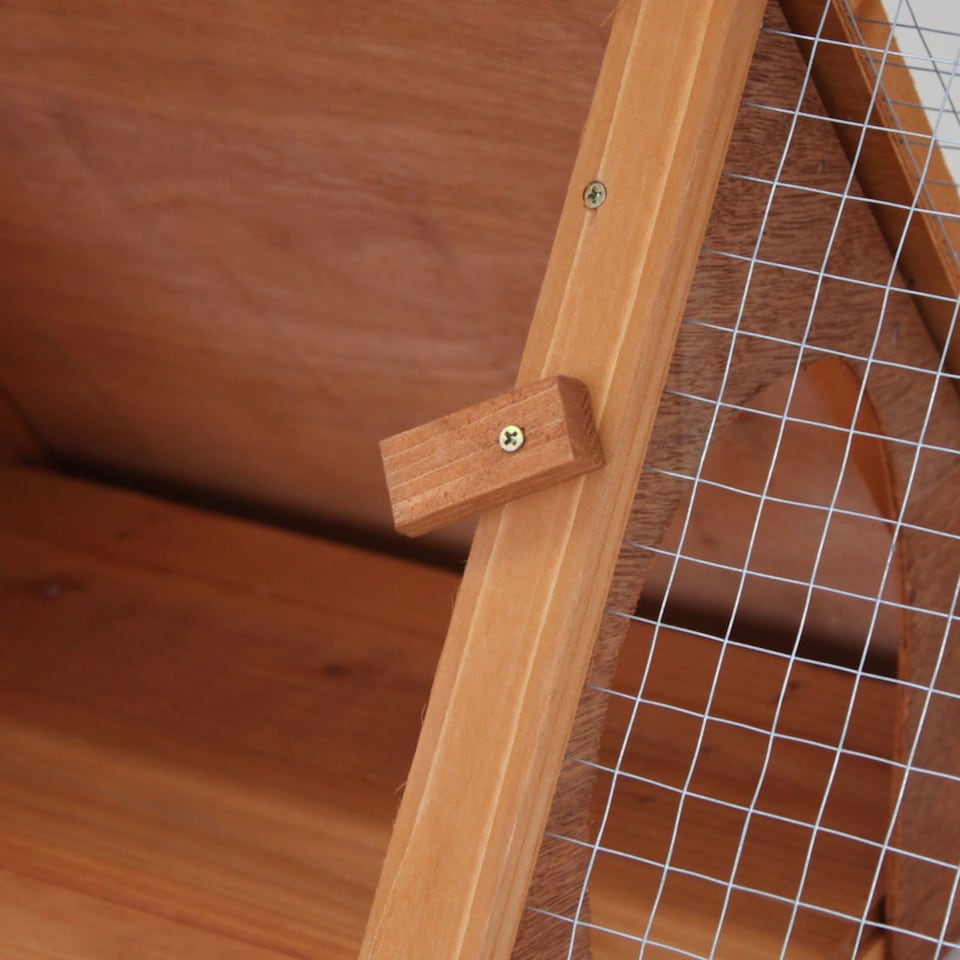 image 1 of Wooden Outdoor Triangle Rabbit Guinea Pig Pet Hutch Run Cage