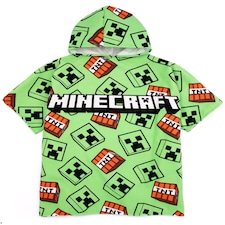 Minecraft Kids Towel Poncho | Green Bath Towel For Boys & Girls | Creeper TNT Explosive Swimwear | Hooded Graphic Beach Cover Up | Cosy Swim Accessory Gift for Children