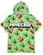 image 1 of Minecraft Kids Towel Poncho | Green Bath Towel For Boys & Girls | Creeper TNT Explosive Swimwear | Hooded Graphic Beach Cover Up | Cosy Swim Accessory Gift for Children