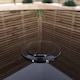 image 6 of 4 Person Round Black Garden Table with Glass Top & Parasol Hole