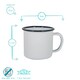 image 3 of Argon Tableware White Enamel Espresso Cups - 130ml - Navy - Pack of 6 Blue