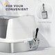 image 7 of PawHut Stainless Steel Litter Box, Enclosed Metal Cat Litter Tray with Scoop White | One Size