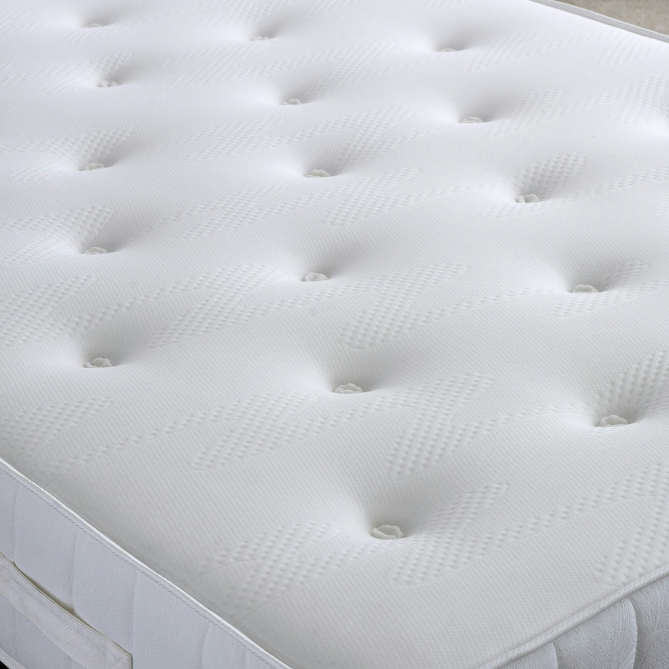 image 1 of Memory Maestro Memory Foam Charcoal Linen 4 Drawer Divan Set And Pearl Headboard Super King