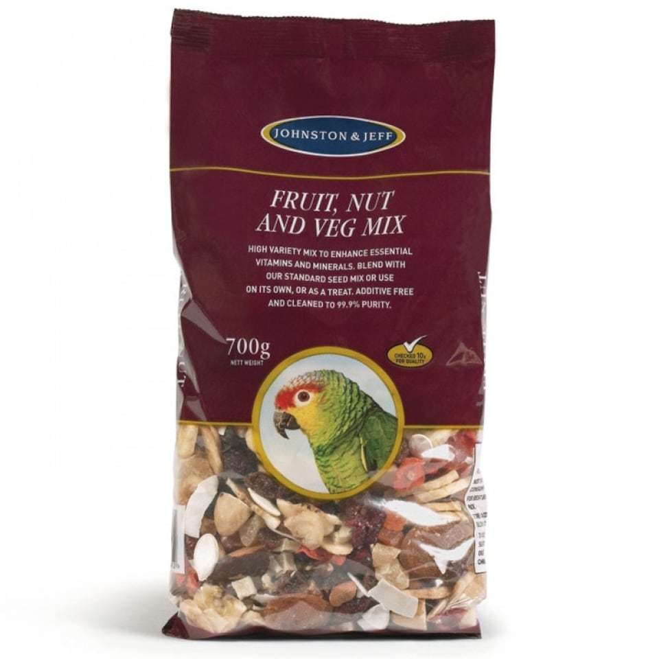 Johnston and Jeff Cage Bird Fruit Nut And Veg Mix 700g (Pack of 6)
