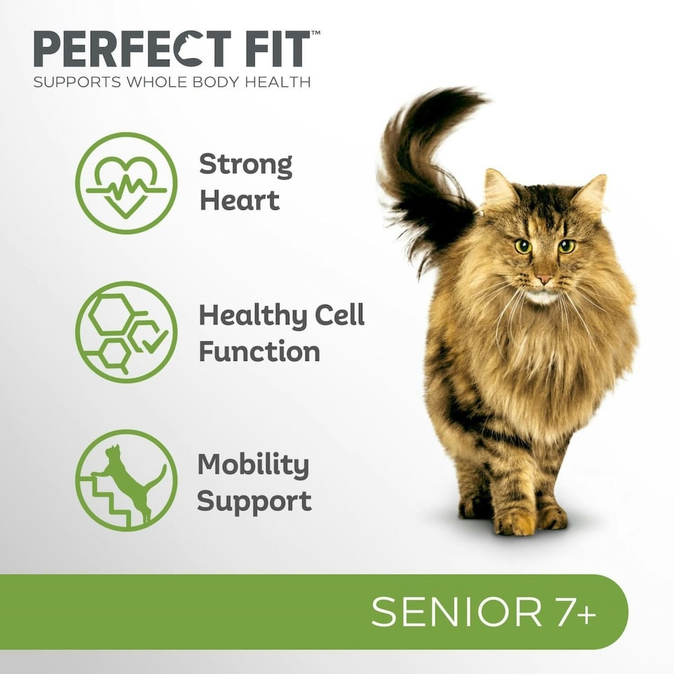 image 1 of 7kg Perfect Fit Advanced Nutrition Senior Complete Dry Cat Food Chicken Biscuits