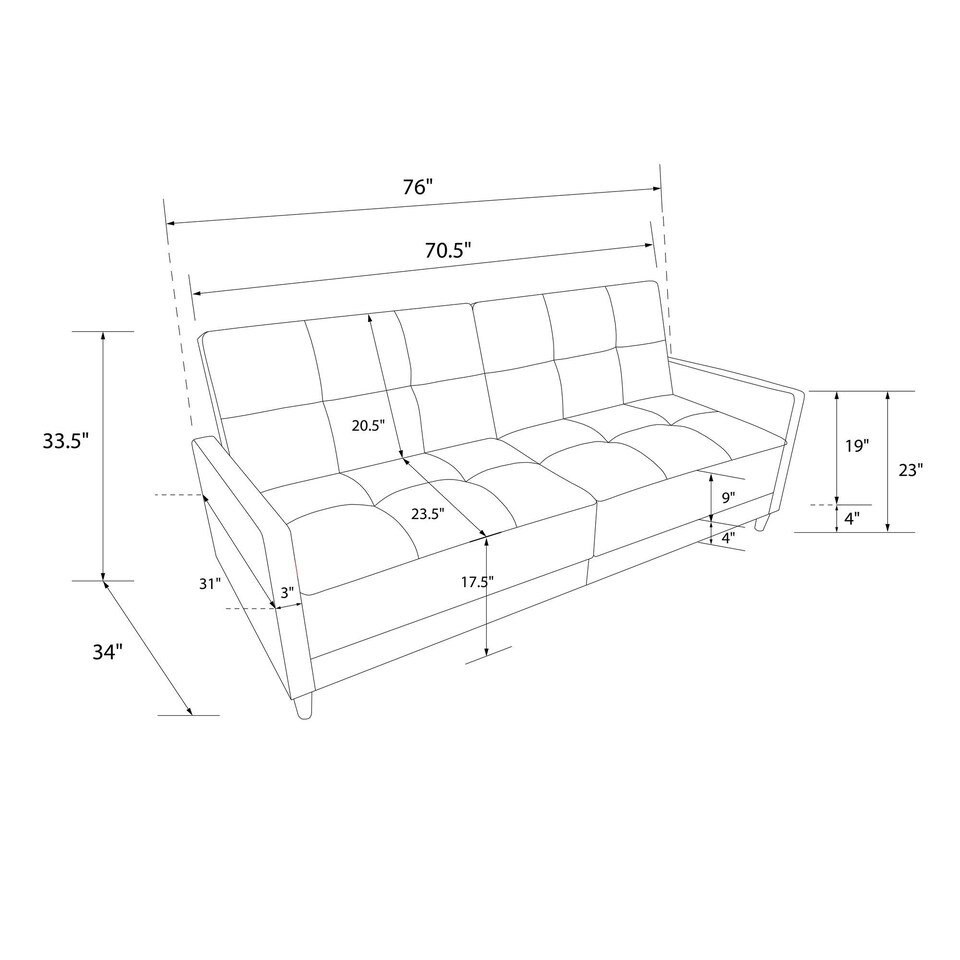 image 1 of Andora sprung sofa bed in faux leather black Black | BLACK FAUX LEATHER