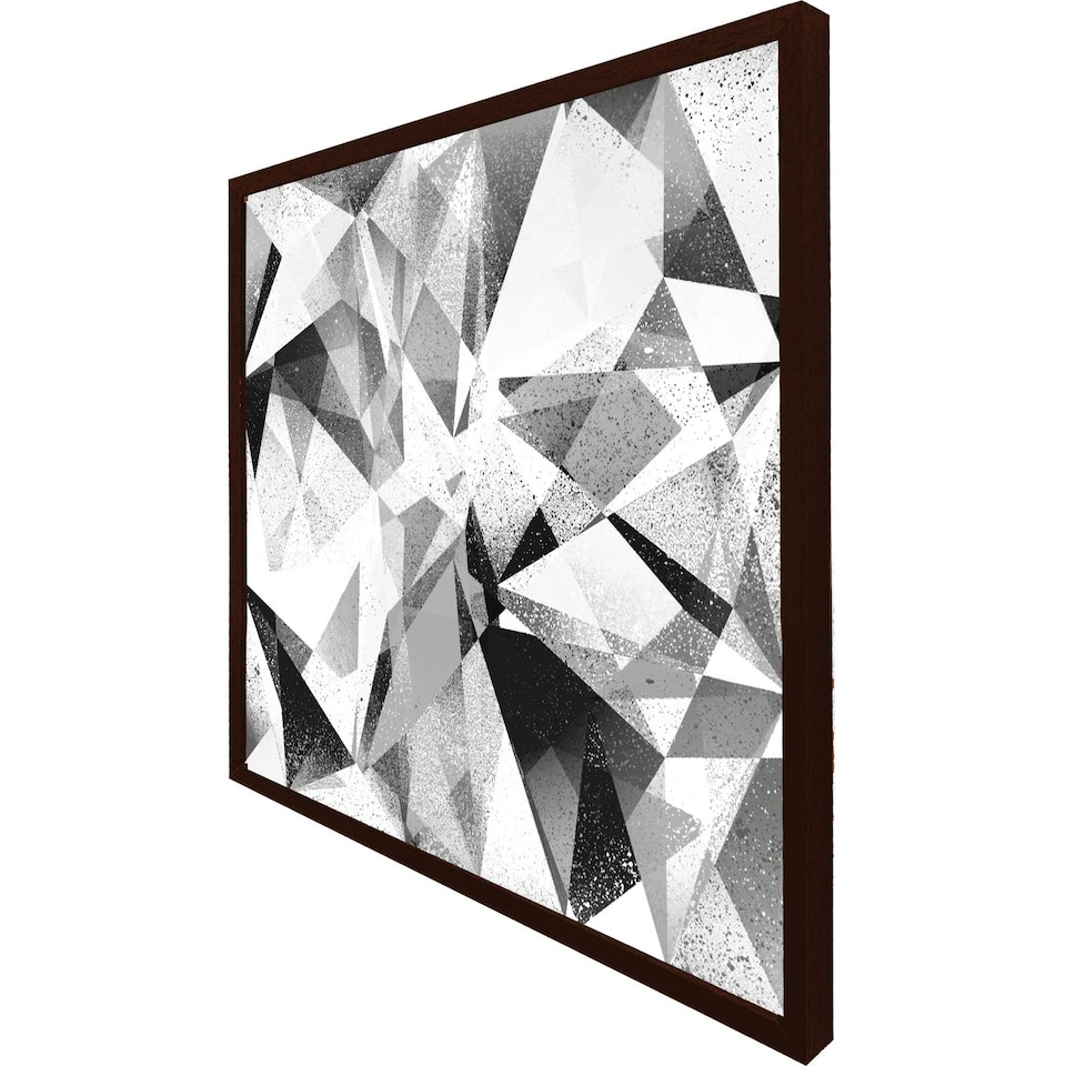 image 1 of Black & white geometric grunge pattern (Picutre Frame) White | XL