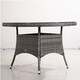 image 7 of Direct Wicker Outdoor 4 Person Rattan Round Dining Table, Aluminum Frame with Tempered Glass Top, Umbrella Hole | Grey