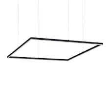 Oracle Slim Non Dim Decorative Square Integrated Pendant Light Black, 3000K, 51W