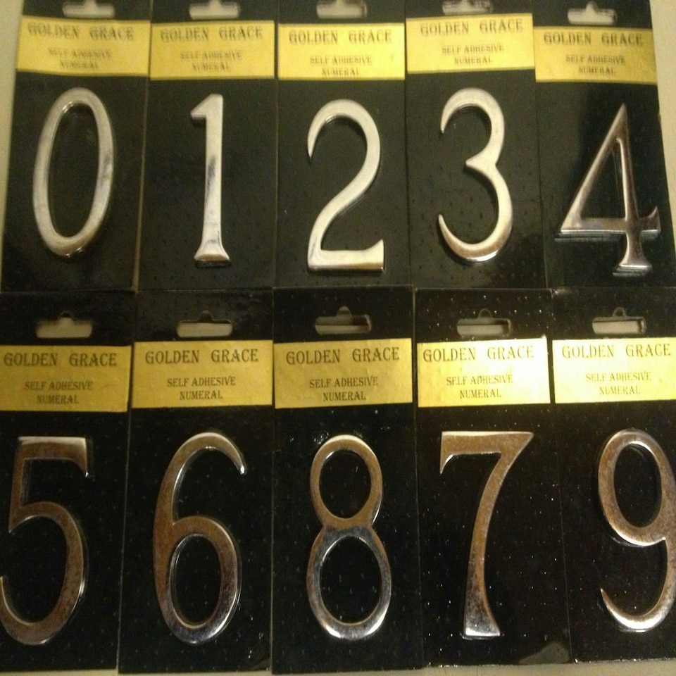 Golden Grace Door Numerals, No. 9 - Self Adhesive Floor Apartment Signage Plaque, House Address Accessory - 75mm