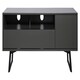 image 1 of Carbon TV-Stand with 1 Flap and 1 Door Grey Black | Black and Grey