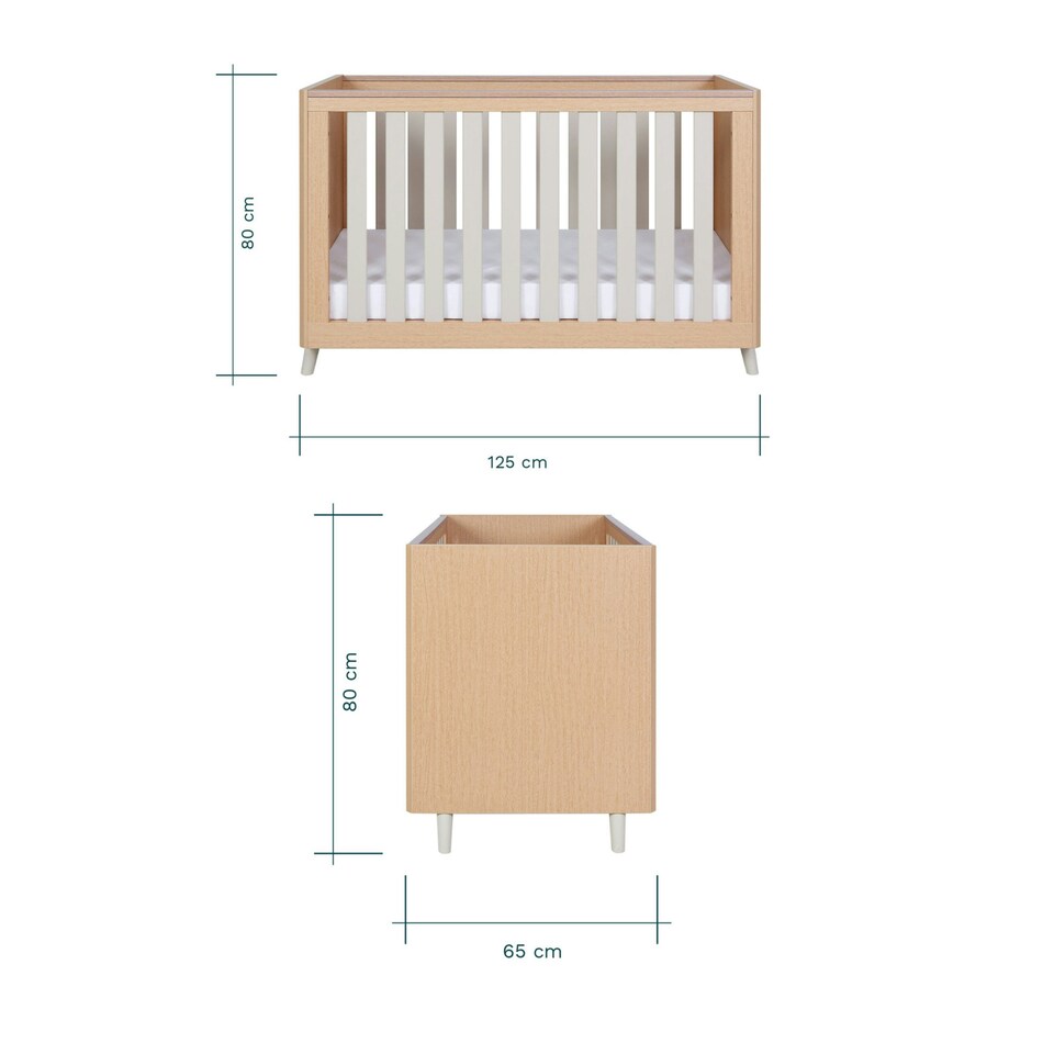 image 1 of Tutti Bambini Fika Mini 3pc Room Set - Light Oak/White Sand