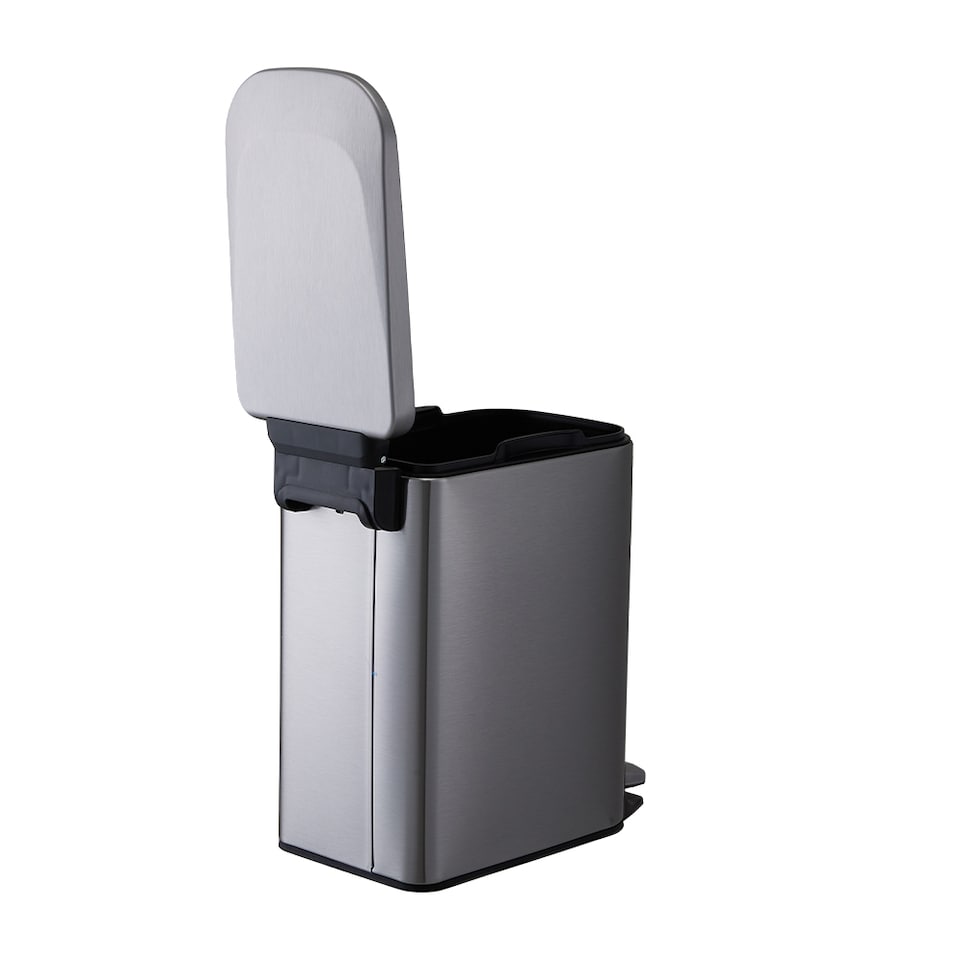 image 1 of Living and Home 6L Smudge-Resistant Rubbish Bin With Foot Pedal | Silver
