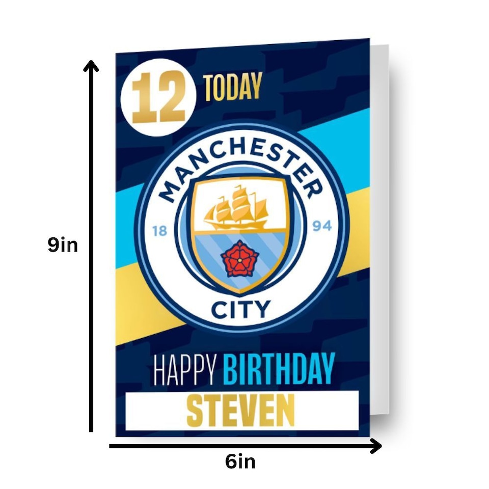 image 1 of Manchester City FC Personalise Birthday Card With Sticker Sheet