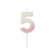image 2 of Pink Ombre Number '5' Celebration Candle