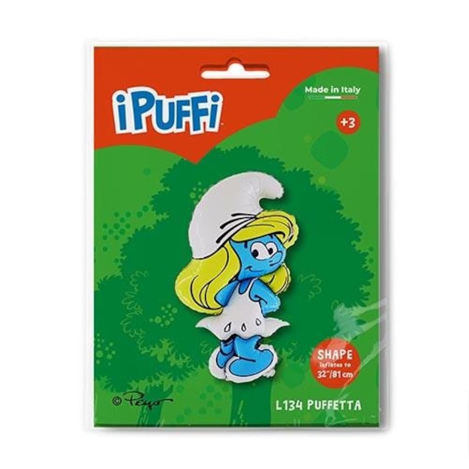 image 1 of Smurfette (Smurfs) Giant Helium Foil Balloon 81cm / 32 in Blue