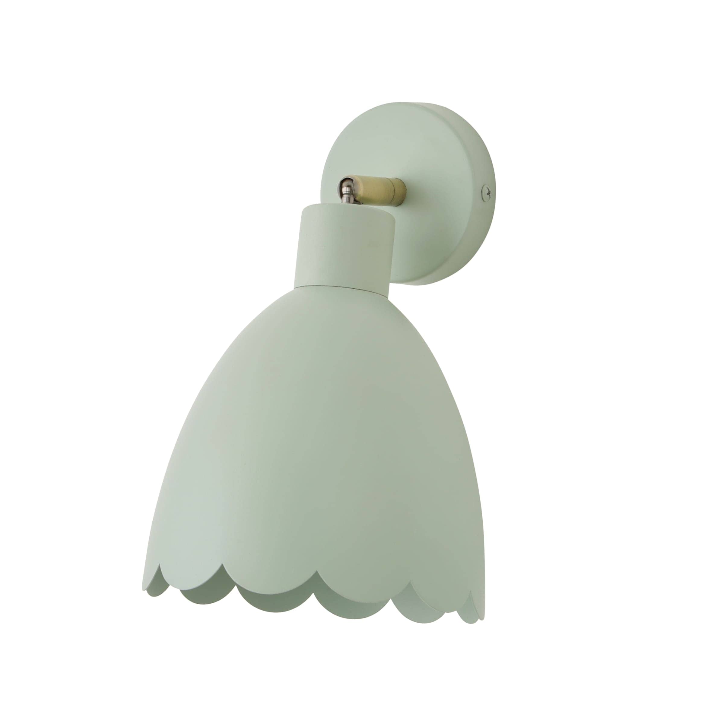 ValueLights Millie Flower Style Scallop Adjustable Wall Light with Bulb in Pale Green