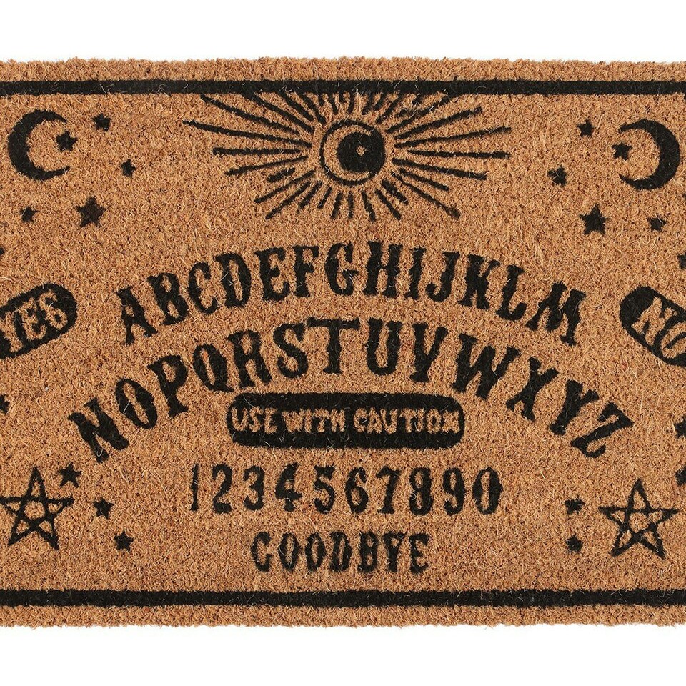 image 1 of Something Different Talking Board Door Mat - Natural/Black - One Size Cream | One Size