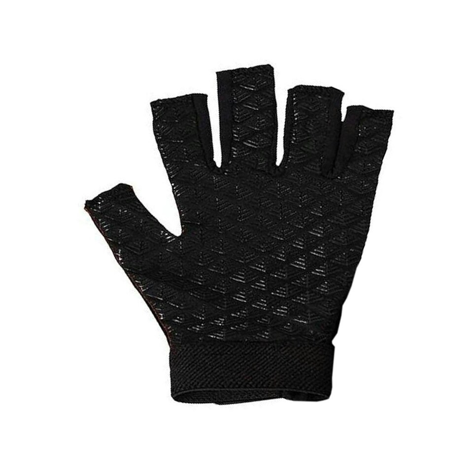 image 1 of Rhino Unisex Adult Pro Half Finger Rugby Mitts - Black - S-M