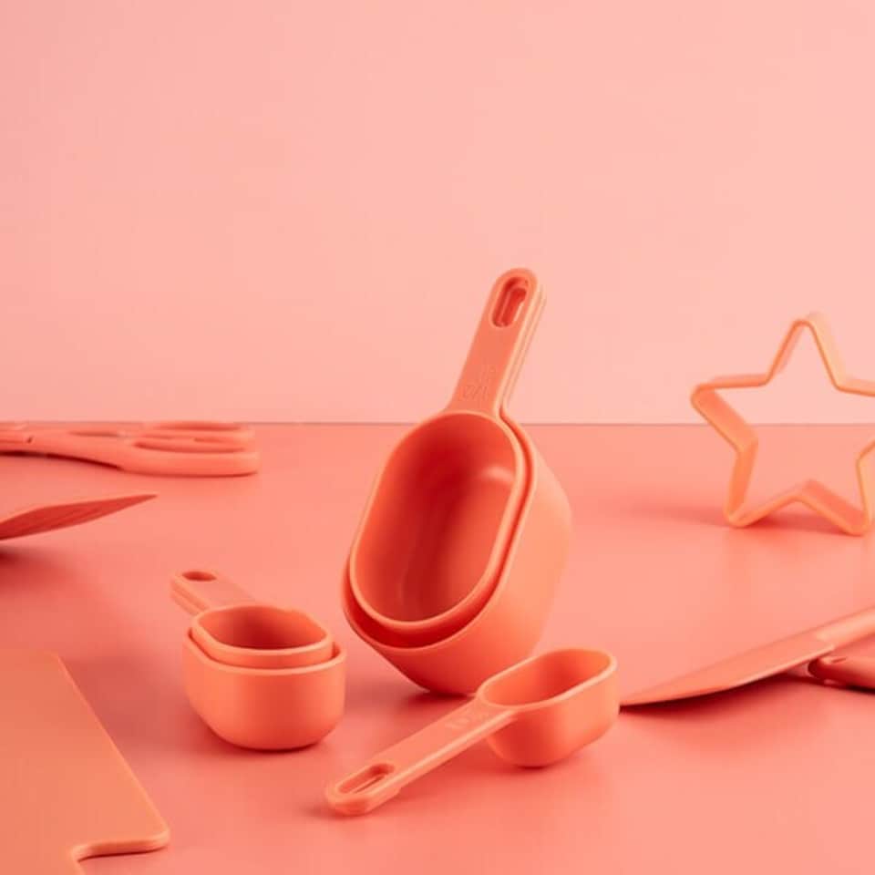 image 1 of Fusion Twist Measuring Cups Coral | Pink | 1/8 Cup