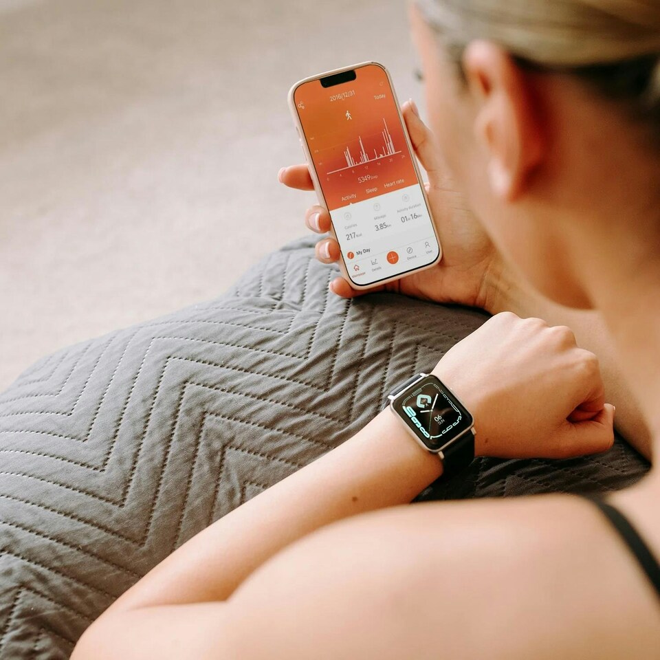 image 1 of Gymcline Ciro Fitness Tracker w/ 25 Sports Modes & IP68 Water Protection, Black