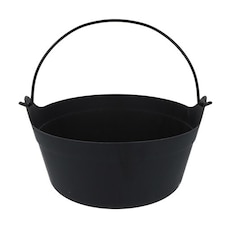 Halloween Black Plastic Cauldron 24cm
