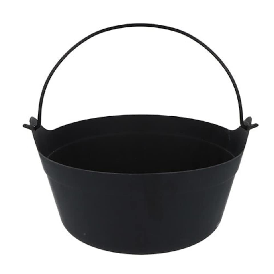 image 1 of Halloween Black Plastic Cauldron 24cm