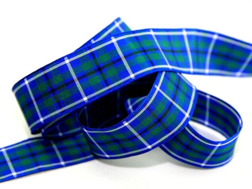 Berisfords 10 Douglas 10mm Woven Tartan Ribbon (Value Roll) for Dressmaking - per 25 metre roll