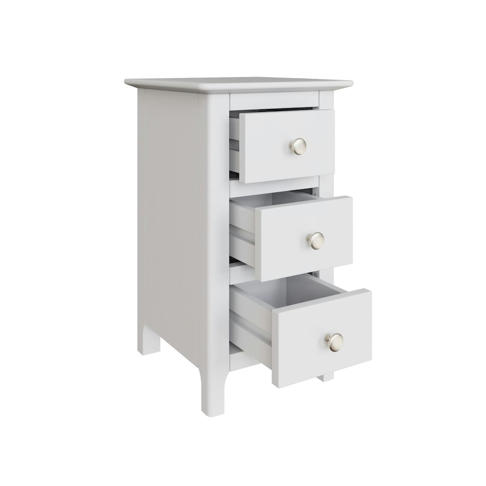 image 1 of Palma 3 Drawer Bedside Cabinet Pure White