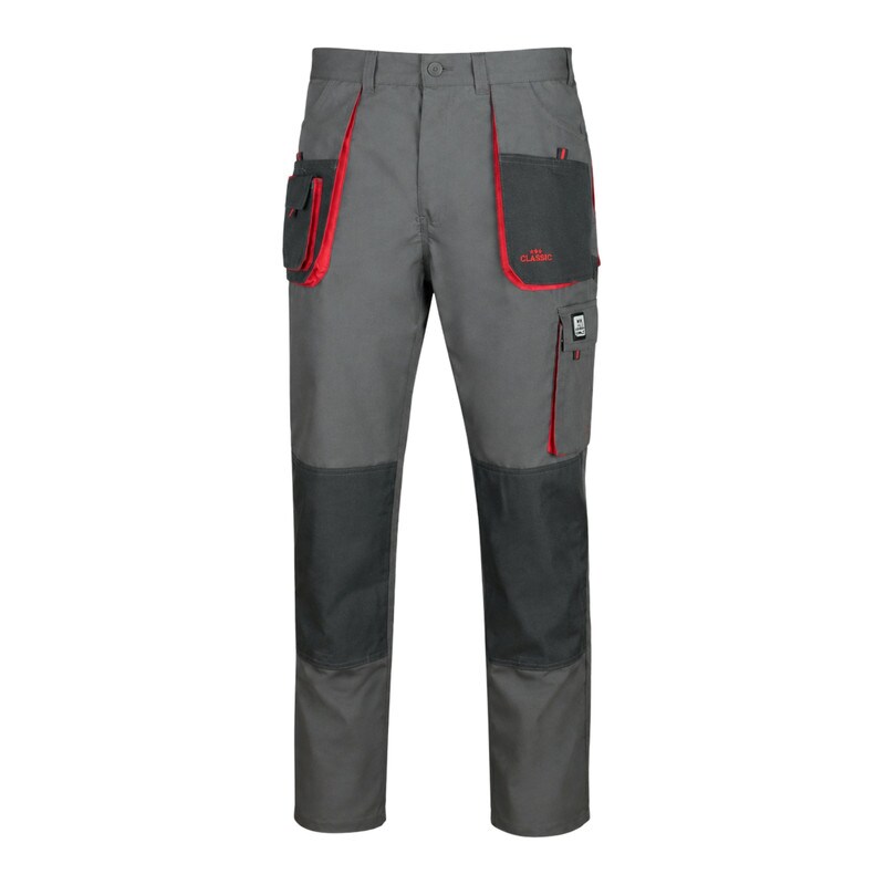 UK28 Artmas Classic Red Mens Work Trousers with Knee Pad Pockets Reinforced Seams and Multi Functional Pockets