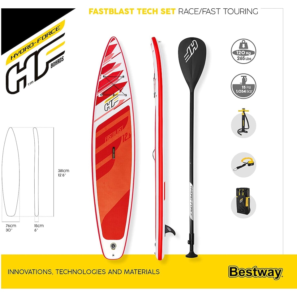 image 1 of Bestway Hydroforce Fastblast Tech 12ft 6'' SUP Paddleboard