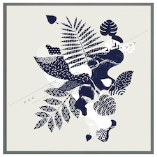 Decorative leaf prints (Picutre Frame) Grey | XS