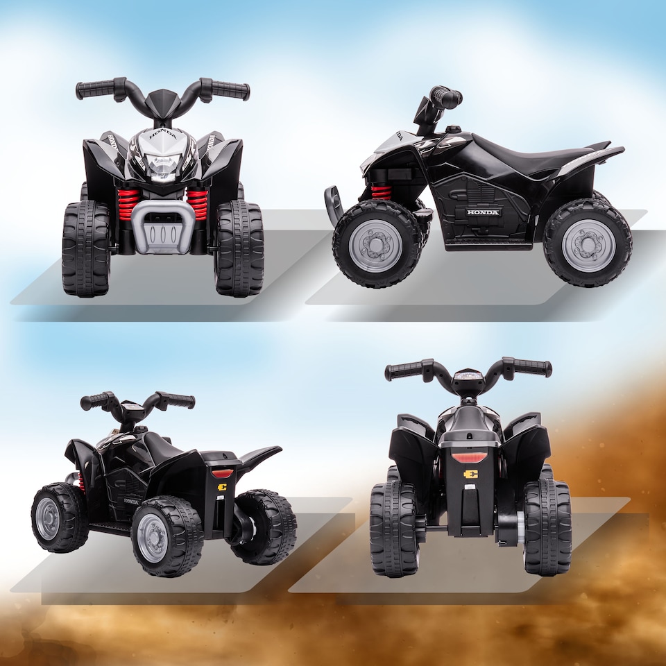 image 1 of AIYAPLAY Honda Licensed Kids Electric Quad Bike 6V ATV for 1.5-3 Years, Black