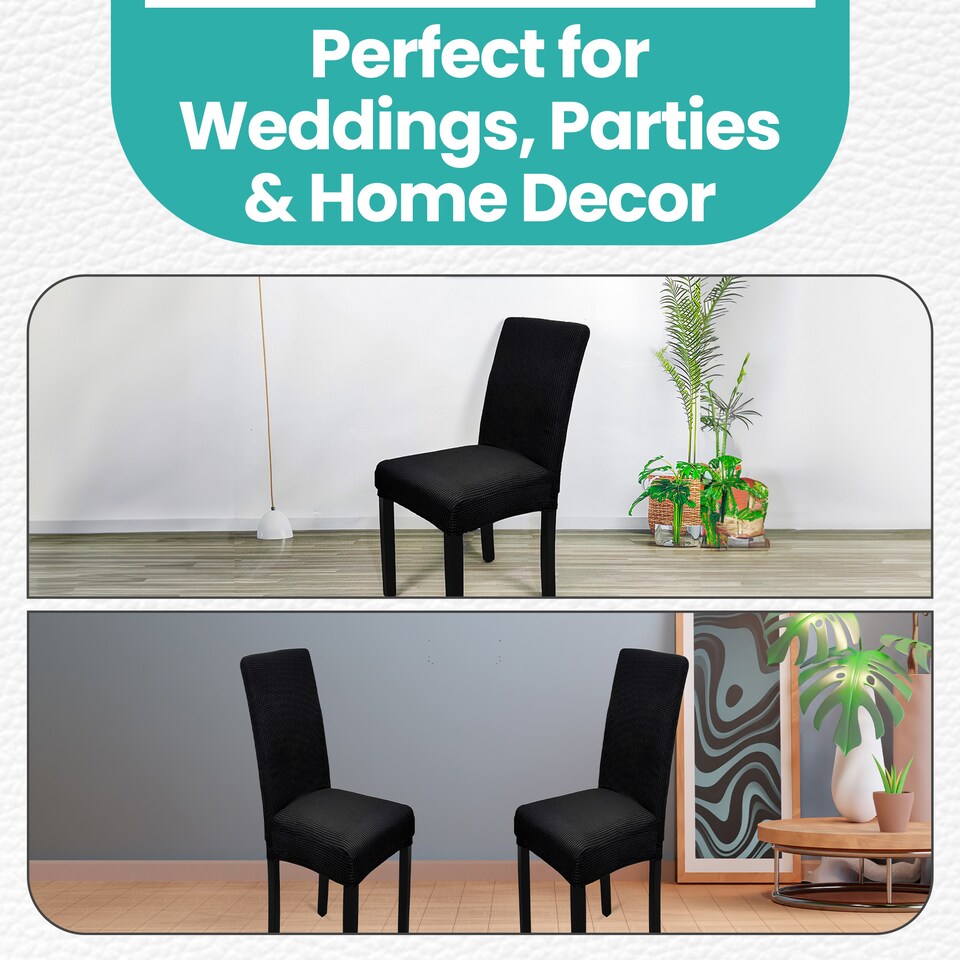 image 1 of Velvet Stretch Chair Covers, Spandex Dining Chair Slipcovers