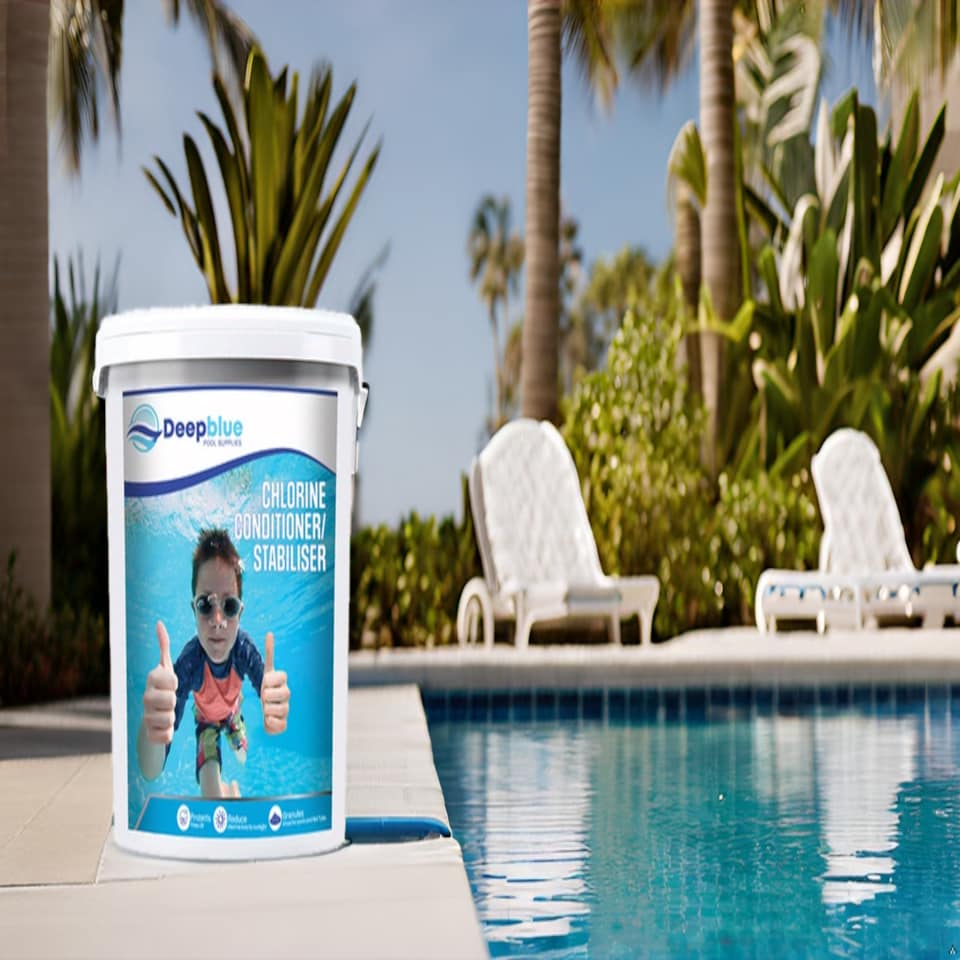 image 1 of 1Kg Deep Blue Pro Chlorine stabiliser / Conditioner - Prevents chlorine loss to UV rays in your pool spa hottub