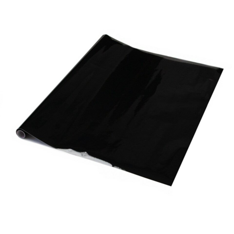image 1 of Sticky Back Plastic Glossy Black Plain Kitchen Self-adhesive Vinyl Wrap for Cupboards, Doors and Furniture 90cm x 15m (3 rolls) - d-c-fix