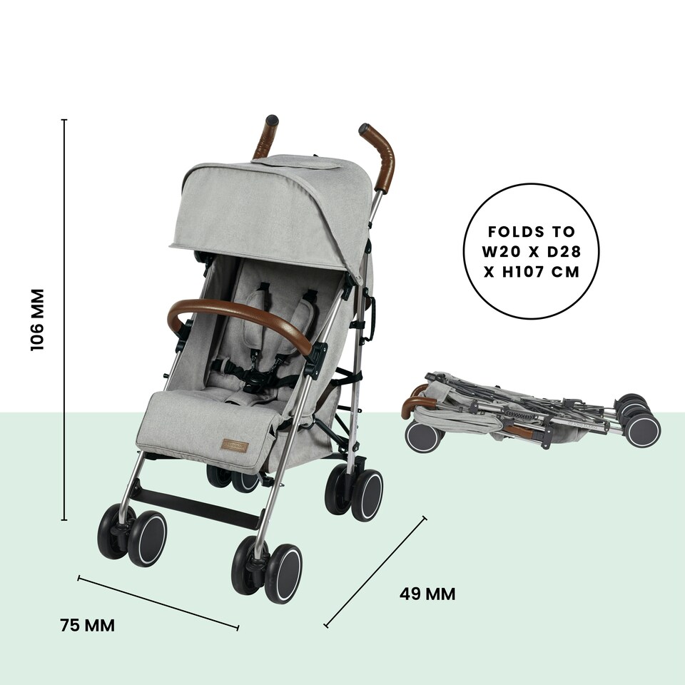 image 1 of Discovery Prime Pushchair - 6 Months to 22kg (Approx. 4 Years*), Lightweight & Compact, UPF 50+ Hood, Buggy Organiser, Storage Bag & Rain Cover (Silver/Grey)