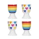 image 1 of KitchenCraft Egg Cup Set Multicolour Heart Striped 4 Piece