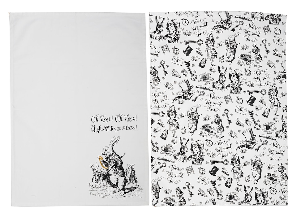 image 1 of V&A Alice in Wonderland Tea Towels 2 Pack