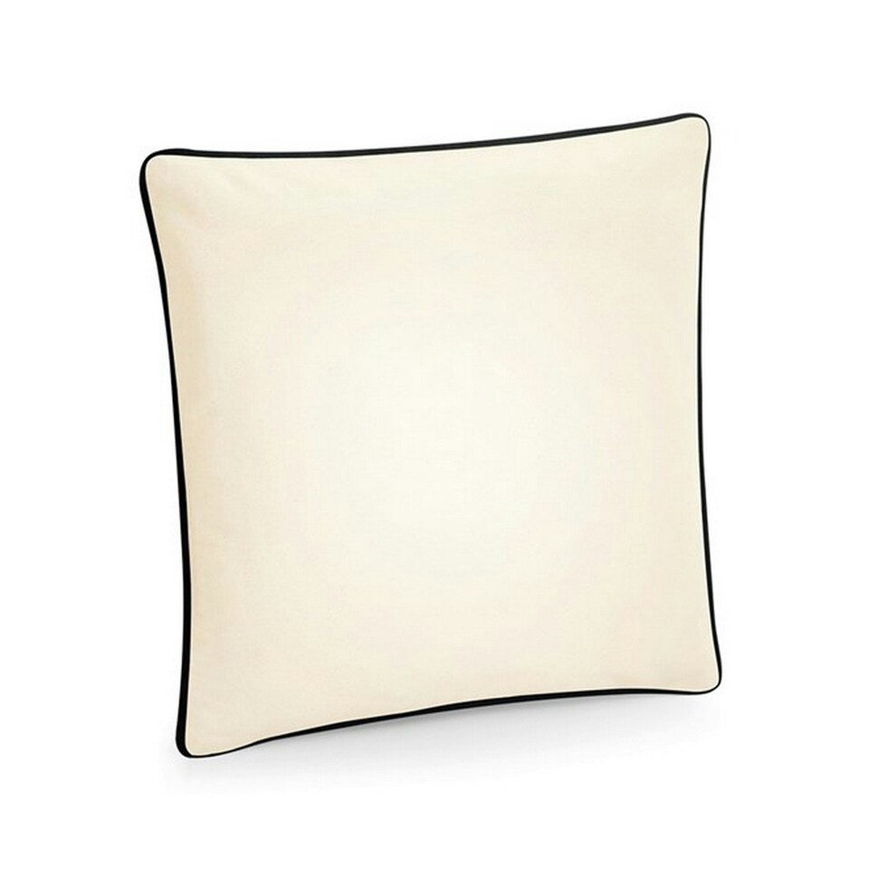 Westford Mill Cotton Piped Cushion Cover - Natural/Black - One Size Cream