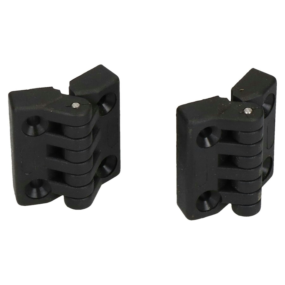 image 1 of 2 Pack Black Polyamide Hinge Reinforced Plastic 39x39mm Italian Made Industrial Black