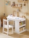 image 5 of SoBuy KMB60-W,Toddler Activity Table and Chair Set with Storage for Playroom | White | White